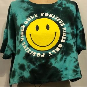 Rue21 Crop Top Smiley Drawstring Tee